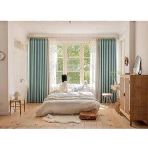 MIULEE Sage Green Linen Curtains 52X84  Inches Long for Bedroom Living Room